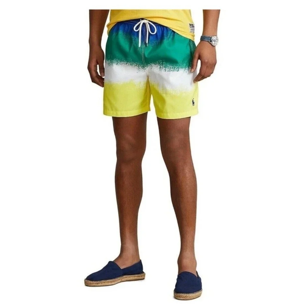 Polo Ralph Lauren Pony Tie Dye  Surf Board Swim‎ Beach Shorts Big & Tall Sz LT